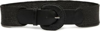 iBlues embroidered belt - women - Polypropylene/Polyester/Sheepskin - M - Black