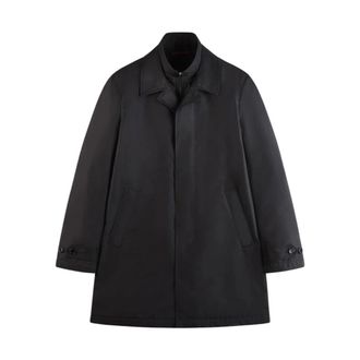 Fay Trench Morning Coat - Heren - Mantel - Zwart - S - Leer - Jassen