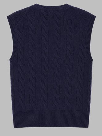 Polo Ralph Lauren Cable-Knit Wool and Cashmere Gilet - Navy