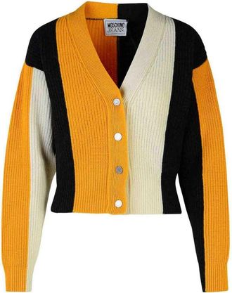 Moschino Gestreept Vest - Dames - Vesten - Veelkleurig - M - Wol - Truien & Vesten