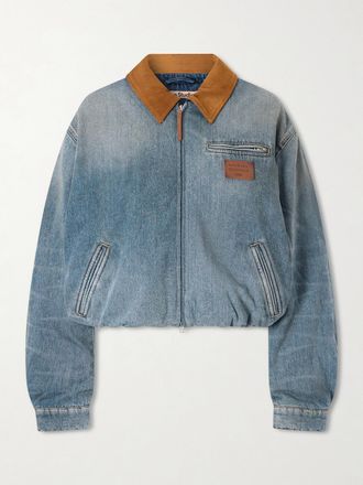 Acne Studios Giacca In Denim Con Finiture In Camoscio - Blu