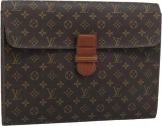 Louis Vuitton Pre-owned Monogram Canvas Briefcase - Dames - Vintage Tassen - Bruin - ONE Size - Leer - Vintage