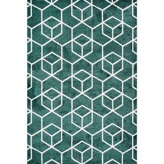 Jonathan Y Designs Tumbling Blocks Modern Geometric Area Rug in Green/white at Nordstrom, Size 4Ft 0In X 6Ft 0In
