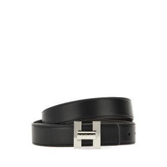 Hogan Smooth Leather Silver-Tone Buckle Belt