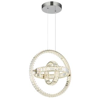 Netlighting Neil Pendant Chrome K5 Crystals 3x LED Dimmable 2700 6000K in Grey