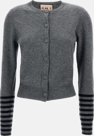 Plan C Grey Wool Cardigan