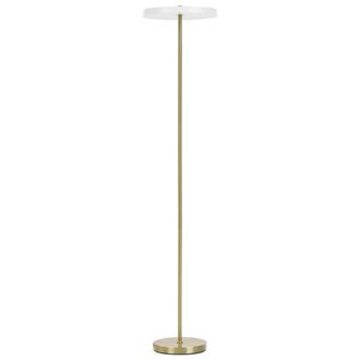 Beliani L&aacute;mpara De Pie Led Moderna Base De Metal Con Regulador De Intensidad Oficina Blanco Evenlode