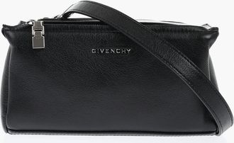 Givenchy Hammered Leather Shoulder Bag PANDORA with Silver-Effect Logo Givenchy