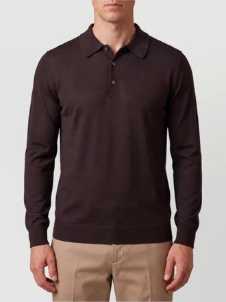 John Smedley merino wool long-sleeve polo shirt