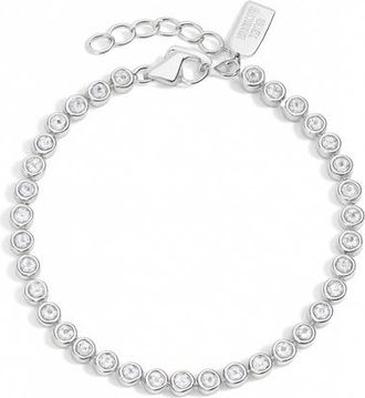 Electric Picks Jewel Bezel Tennis Bracelet - Silver at Nordstrom
