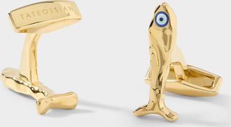 Tateossian Mens Feng Shui Fish cufflinks