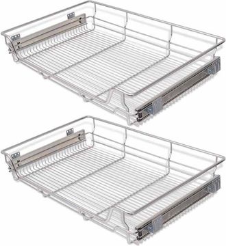 vidaXL Vidaxl - Bandejas De Alambre Extra&iacute;bles 2 Unidades Plateado 800 Mm