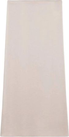 Max Mara Rokken, Dames, Roze, M, Satijn, Satijnen Midi Rok met Zijsplit