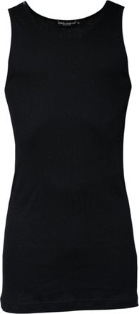 Dolce & Gabbana Mens Black Cotton Sleeveless Round Neck Tank T-Shirt