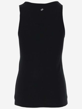Patou Logo-Embroidered Cotton Tank Top - Black