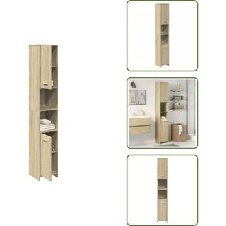 vidaXL Mobile da bagno con ante - vidaXL Mobile da Bagno Rovere Sonoma 30x30x183,5 cm Legno tecnico - Mobile da bagno con spazio portaoggetti