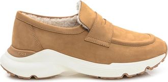 Tod's Shearling-lined Suede Loafer - Dames - Sneakers - Bruin - 38 EU - Leer - Schoenen