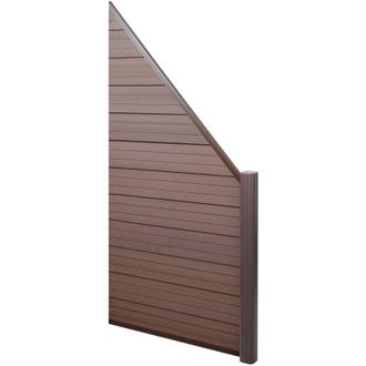 Hhg non utilizzato] Pannello supplementare frangivento fendivista obliquo dx privacy Sarthe wpc alluminio premium 95cm marrone