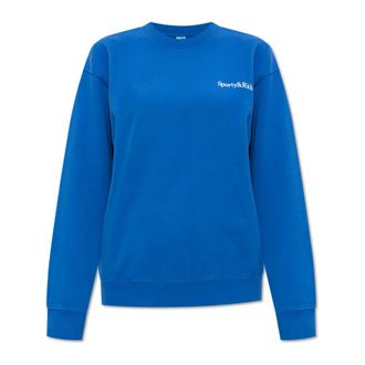 Sporty & Rich Health is Wealth Sweatshirt - Dames - Sweatshirts - Blauw - L - Katoen - Hoodies & sweatvesten