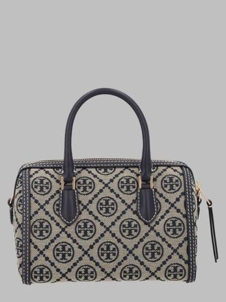Tory Burch Womens Shoulder Bag T Monogram Petite Blue Cotton Polyester