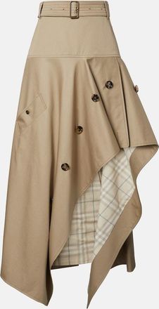 Burberry Heather asymmetric cotton midi skirt