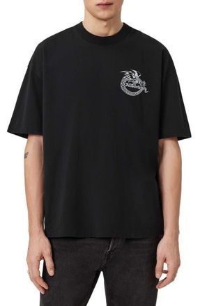 AllSaints Terra Cotton Graphic T-Shirt in Jet Black at Nordstrom, Size Xx-Large