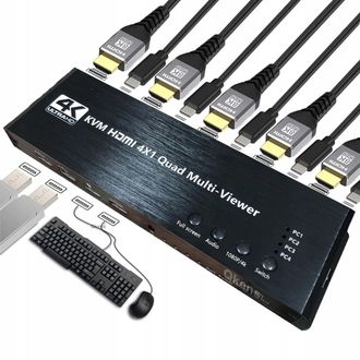 OEM Conmutador Kvm Hdmi 4x1 Divisor 4xusb Multivisor