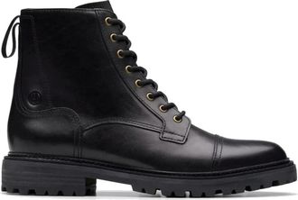 Clarks Clarkridge Hi Zwarte Leren Enkelboots - Heren - Veterlaarzen - Zwart - 41 1/2 EU - Leer - Schoenen