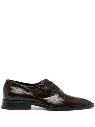 Victoria Beckham Oxford con effetto coccodrillo - Marrone