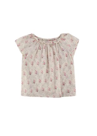 BONPOINT Kids 8Y Ivory Floral Striped Top Size 8 Years