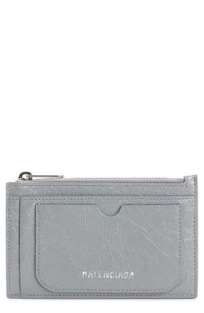 Balenciaga Superb Leather Card Case in 1108 Balenciaga Grey at Nordstrom