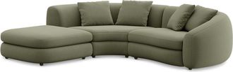 Castlery Fable Single Arm Sectional Sofa Left Facing Customized, Performance Fleece Moss, Spill Resistant, Ultra Deep Seats for Castlery