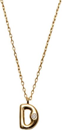 Argento Vivo Cubic Zirconia Bubble Initial Necklace in Gold D at Nordstrom