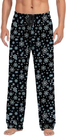 Generic Men Christmas Pajama Pants Christmas Theme Mens Pyjama Bottoms Xmas PJ Pants Mens Christmas Bottoms Christmas Elastic Waist Trousers with Pockets Chri