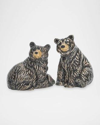 Juliska Clever Creatures Black Bear Salt & Pepper Shakers Set