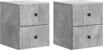 vidaXL Mesita De Noche De Pared 2 Uds. Gris Hormig&oacute;n 34,5 X 33 X 40 Cm Vidaxl