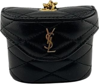 Saint Laurent Pre-owned Pouch - Dames - Vintage Mini Tas - Zwart - ONE Size - Leer - Vintage