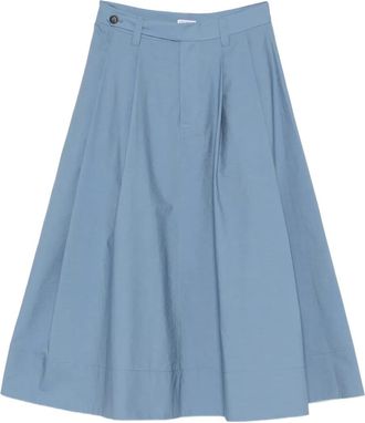 Brunello Cucinelli Katoenen plooirok - Blauw