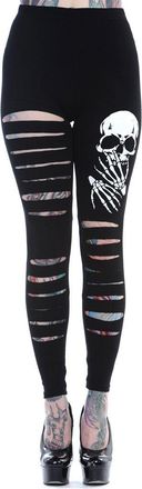 Banned Zombie Slasher Leggings Skull Bones Gothic Emo (X-Large)