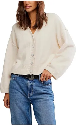 Free People Cool Of The Night Cardi Womens Sweater Ivory : LG (Womens 12-14), Cotton/Elastane/Polyamide
