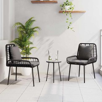 vidaXL Set Da Pranzo Per Giardino 3 Pcs Nero, Antracite - Vidaxl
