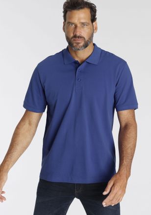 Man's World Poloshirt MANS WORLD, Herren, Gr. 60/62 (XXL), blau (royalblau), Piqu&eacute;, Obermaterial: 100% Baumwolle, unifarben, Basic, regular fit, Rundhals, Flachst