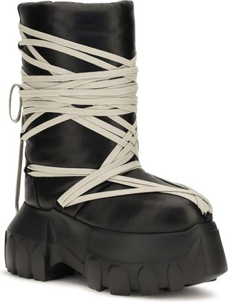 Rick Owens Womens Megalace Lunar Mega Tractor Knee-High Boots