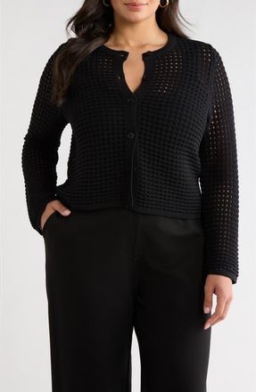 Nordstrom Open Stitch Cardigan in Black at Nordstrom, Size 1 X