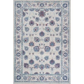 Jonathan Y Designs Modern Persian Vintage Moroccan Traditional Area Rug in Ivory/blue/red at Nordstrom, Size 2Ft 0In X 8Ft 0In