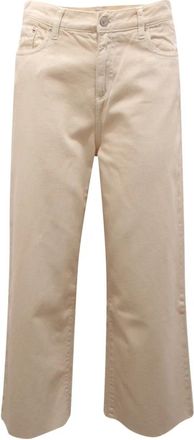 Roy Rogers Cropped Light Bull Ecru Broek - Dames - Wijde Broeken - Wit - W30 - Broeken