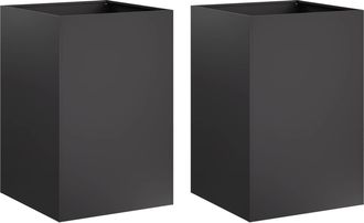 vidaXL Macetero De Jard&iacute;n 2 Uds. Negro 40 X 40 X 75 Cm Vidaxl