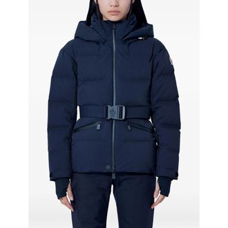 Moncler Puffer Jacket In Quilted Construction With Hood. High NeckZip FasteningAdjustable BeltFront Zip Pockets