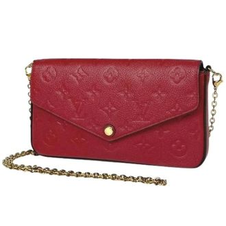 Louis Vuitton Pre-owned Cross Body Bags, female, Red, Size: ONE SIZE Pre-owned Pochette Pouch Shoulder Bag (Monogram Empreinte, Scarlet)