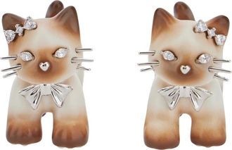 Yvmin Split Puppy Oorbellen - Dames - Oorbellen - Bruin - ONE Size - Accessoires